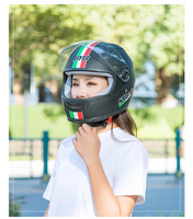 Casque de moto intégral en ABS, double visière, respirant, toutes saisons, marque créative pour adulte