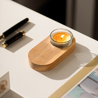 2026 Tempat Lilin Teh Minimalis Kayu Persegi Panjang TaiRuiEr Baru Pendek/Kecil