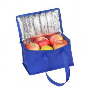 Sac isotherme pour produits frais, gâteaux et glaces à emporter, en coton perlé non tissé avec fermeture éclair épaisse, sac à déjeuner isolé en stock - Product Image 3