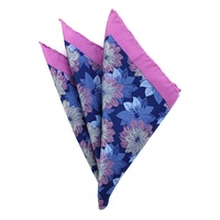 Fournisseur chinois de mouchoirs de poche pour hommes, mode business, impression personnalisée, motif floral, vente en gros, bords roulés à la main