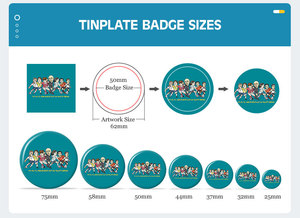 Khuyến mãi giá rẻ Phù Hiệu kim loại Round Shaped tin nút pins trang trí Anime tùy chỉnh an toàn Pin huy hiệu nút với pin - Product Image 5