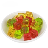 Bonbons gélifiés carrés aux fruits, saveur sucrée, enrobés de sucre, emballés individuellement, en boîte de présentation, vente en gros, marque privée OEM, directement de l'usine