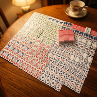 Ensemble de Mahjong américain de luxe en acrylique transparent avec design du drapeau américain, 160 pièces, qualité casino, fabriqué sur mesure, original d'usine