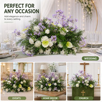 Centre de table moderne en fleurs artificielles de haute qualité 70cm 120cm pour la décoration de mariage et de fête, vente en gros
