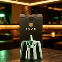 Ensemble de chicha de luxe en acier inoxydable arabe avec finition miroir, tuyau métallique, base en verre et accessoires – Idéal pour un cadeau