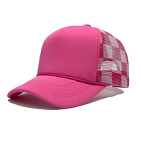 Gorra de camionero de calidad para exteriores con protección solar, gorra de béisbol transfronteriza de 5 piezas con diseño de cuadros estampados, gorra de camionero directa de fábrica