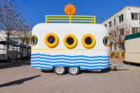 Remorque alimentaire mobile en acier inoxydable avec four à pizza intégré pour la restauration rapide, les collations, les hot-dogs, les frites et la crème glacée