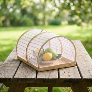 Fabriqué au Vietnam, couvercle en bambou tissé naturel, couvercle en maille réutilisable, couvercle anti-mouches, organisateur de rangement alimentaire écologique pour la cuisine - Product Image 1