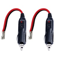 Cable de Alimentación para Bomba de Aire con Terminales de 18 AWG, Fusible de 15A/10A, Conector Macho para Encendedor