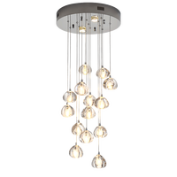 Lustre moderne en fer forgé et cristal, design créatif rotatif, pour villa, duplex, escalier, fenêtre, salon, avec télécommande et économie d'énergie