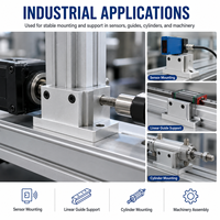 Bloc de montage en aluminium CNC de précision sur mesure avec trous filetés pour capteurs, rails linéaires, cylindres et équipements d'automatisation