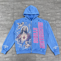 Fabricantes de Ropa Personalizada, Sudadera con Capucha de Felpa Francesa Gruesa, Estampado DTG, Hombros Caídos, Estilo Vintage, Lavado Ácido, Desgastada