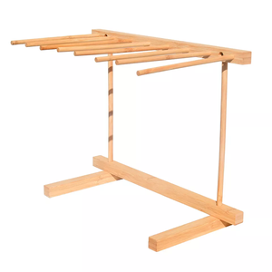 Séchoir à pâtes en bambou avec baguette de transfert et 12 barres facile à transférer pour sécher les pâtes et la cuisson - Product Image 2