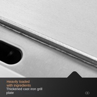 Plaque de cuisson électrique professionnelle multifonctionnelle en acier inoxydable avec plaque en fonte, machine à crêpes et gaufres, pour brochettes et crêpes
