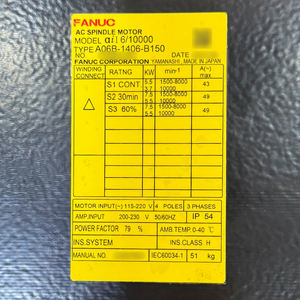 Motor Servo AC Serie Alpha FANUC A06B-1406-B150, Unidad de Motor Servo Serie Alpha - Product Image 2