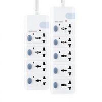 2-Meter-Kabel mit Unabhängigem Schalter, 10A Verlängerungssteckdosenleiste Universelle Steckdose Geeignet für Heim- und Büro-Stromanschlüsse