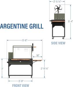 Parrilla de Acero Santa María con Brasero Estilo Argentino para Barbacoa al Aire Libre, Parrilla de Carbón con Recubrimiento en Polvo para Uso Doméstico, Material de Metal - Product Image 3
