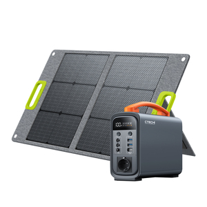 โรงงาน CTECHi จำหน่าย ชุดเครื่องกำเนิดไฟฟ้าพกพา 200W พร้อมไฟฉาย SOS และแผงโซลาร์แบบพับได้ - Product Image 2