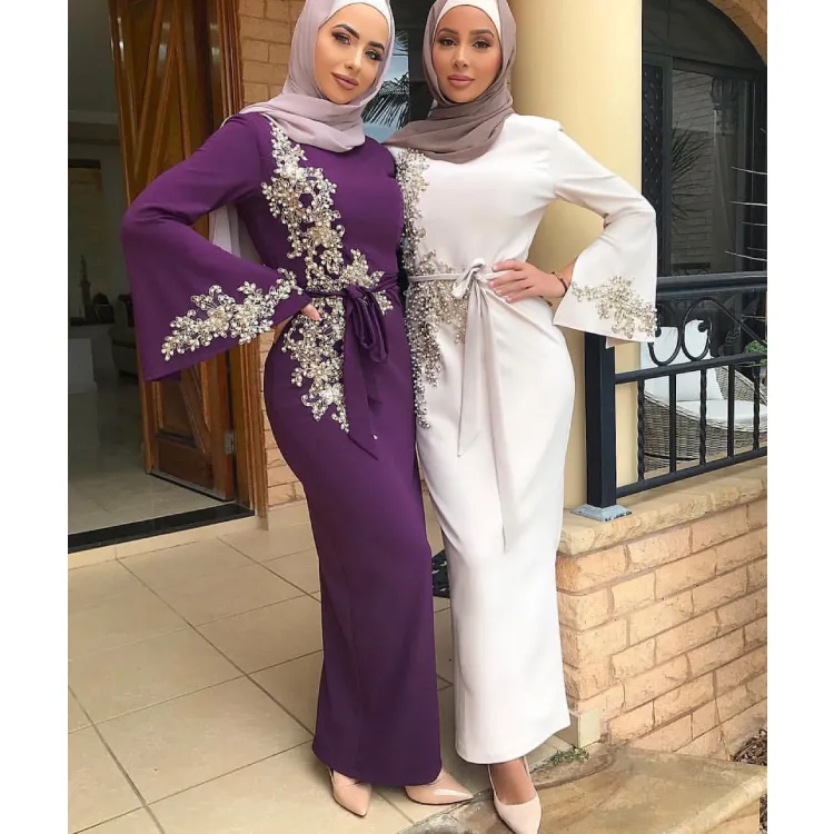Vestido largo musulmán nuevo diseño para mujer, Kimono de Abaya de Dubái, colección de caftán de Malasia