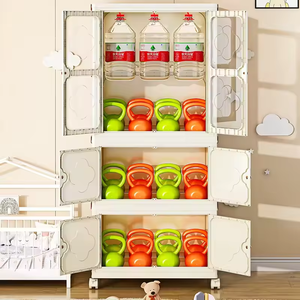 8091-3 pinyaoo 1 tủ quần áo + 3 Tủ bé nhựa có thể gập lại tủ quần áo lưu trữ tủ quần áo - Product Image 5