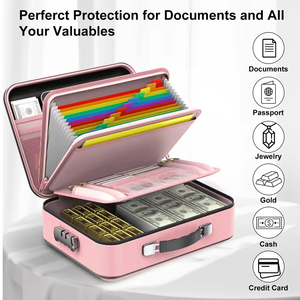 Organisateur de documents ignifuge multifonctionnel à trois couches, grande capacité, pochette ignifuge pour ordinateur portable, cartes bancaires, fichiers, certificats - Product Image 3