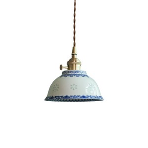 Lamp Tasty Blue And White Porcelain Pendant <b>Light</b> Round Single Head Led Home <b>Chandelier</b> - Product Image 4