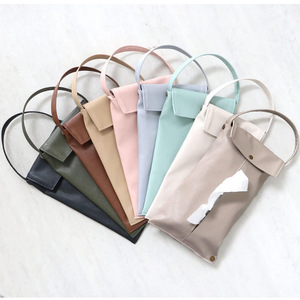 Boîte à mouchoirs en cuir pour voiture, sac de rangement pour siège arrière de voiture, boîte à mouchoirs suspendue pour salon/salle de bain. - Product Image 2
