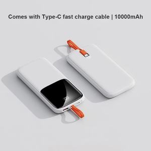 Mini batterie externe portable haute capacité 20000mAh 10000mAh avec câbles intégrés, affichage, chargeur mobile PD22.5W pour smartphone, utilisation en extérieur - Product Image 6