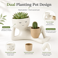 Pot de fleurs créatif en résine en forme d'homme paresseux, pose allongée, pour plantes succulentes, décoration de bureau et de maison, cadeau