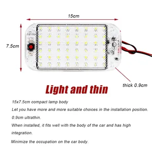 Plafonnier de voiture 48 LED SMD, éclairage intérieur de dôme avec interrupteur marche/arrêt pour voiture, camion, remorque, <span class=keywords><strong>camping</strong></span>-<span class=keywords><strong>car</strong></span>, motorhome - Product Image 3
