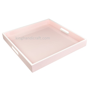 Bandeja de Servicio Cuadrada de Laca Reciclable Hecha a Mano de Grado Comercial con Acabado Brillante para Alimentos, Bebidas, Decoración del Hogar, Hotel y Restaurante - Product Image 6