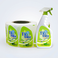 Étiquettes autocollantes personnalisées en PVC/PE imperméables pour bouteilles de détergent liquide, avec logo imprimé sur mesure