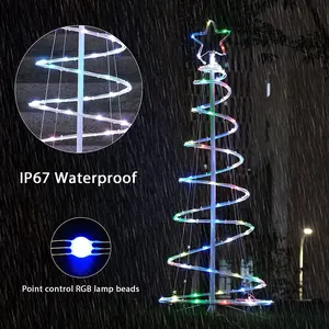 LED iluminado árvore de Natal espiral RGB árvore espiral luz Natal corda luz árvore natal 4ft 5ft 6ft