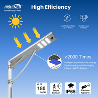 Hishine 120W LED étanche lampadaire solaire 5000W extérieur Luz solaire Para lampe extérieure pour route 8000 Watt lampadaire