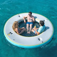 Plateforme flottante d'usine, anneau flottant rond gonflable pour adultes, tapis flottant circulaire robuste pour piscine, radeau gonflable pour l'eau