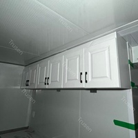 Conception personnalisée, construction rapide, maison préfabriquée écologique prête à l'emploi de 20 pieds avec panneaux jaunes et structure blanche, bâtiments de jardin portables avec terrasse et protection solaire