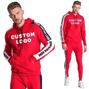 शीर्ष फैशन फैशनेबल ट्रैक सूट कस्टम लाल Tracksuit पुरुषों फ्रेंच टेरी Sweatsuit