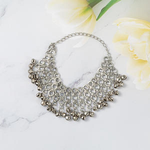 Cheville en alliage motif cloche ethnique plaqué argent antique pour femme, bijou de mode pour soirée 2024 - Product Image 1