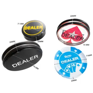 Fábrica Atacado Preço Acrílico Multi Estilo Customizável Poker Dealer Button Set para Casino