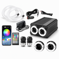 Kit d'éclairage LED RVBW intelligent à fibres optiques scintillantes, double port, contrôle par application, pour décoration de plafond de voiture et de maison, effet ciel étoilé