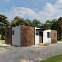 Vente chaude 2026-2027 Maison modulaire Villa préfabriquée Maison conteneur en kit Mur vitré Panneau imitation bois Hôtel-restaurant de villégiature