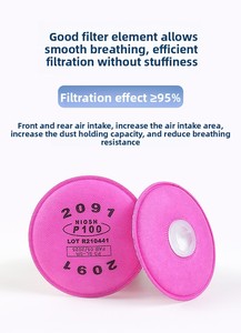 Filtro in Cotone 2091 <span class=keywords><strong>P100</strong></span> con Carbone Attivo per Prevenire Vapori Organici, Odori, Fumi di Saldatura e Particelle di Fibra di Vetro per Uso Industriale - Product Image 4