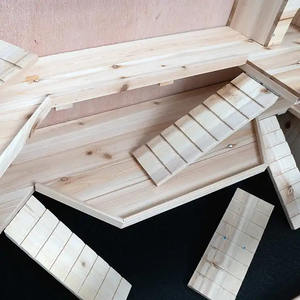 <span class=keywords><strong>Cage</strong></span> à animaux en bois à ouverture facile avec escalier intérieur Petite maison pour hamsters Chinchillas Lapins - Product Image 3