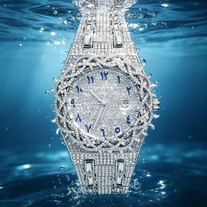 นาฬิกาข้อมือผู้ชาย PIN TIME PT106 ประดับเพชรเต็มเรือน สไตล์ฮิปฮอป หรูหรา นาฬิกาควอตซ์ กันน้ำ แสดงวันที่อัตโนมัติ เรืองแสง หน้าปัดทรงกลม - Product Image 2