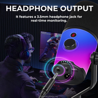 Micrófono Dinámico USB XLR VOXFULL MV5 para Juegos, Micrófono RGB para Streaming, Podcast, Transmisión, Grabación, Micrófono de Estudio de Escritorio para PC y Mac