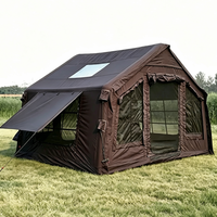 Nouvelle tente gonflable de camping extérieure noire pour toute la famille avec bâche de protection