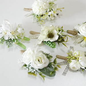 Y-Q018 de <span class=keywords><strong>flores</strong></span> de seda blanca para dama de honor, de muñeca corpiño, decoración para fiesta de boda, novia, boda - Product Image 3