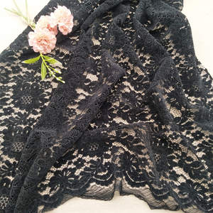 ผ้าลูกไม้ฝรั่งเศสสีดำ ผ้าถักลายดอกไม้หรูหราแบบดั้งเดิม วินเทจ ผ้าลูกไม้ไนลอน - Product Image 3