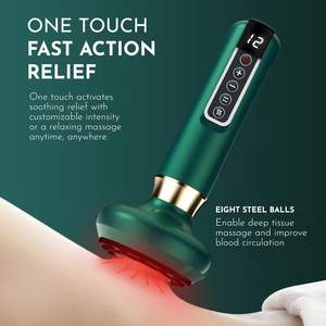 Masajeador de celulitis de mano-Kit de ventosas para máquina de ventosas de masaje con 12 modos de succión Masajeador anticelulítico recargable - Product Image 4