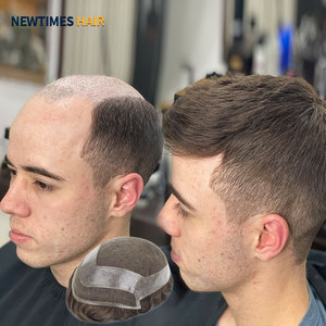 Herren Perücke Haarteil Haarersatz Echthaar Toupet für Männer - Product Image 1